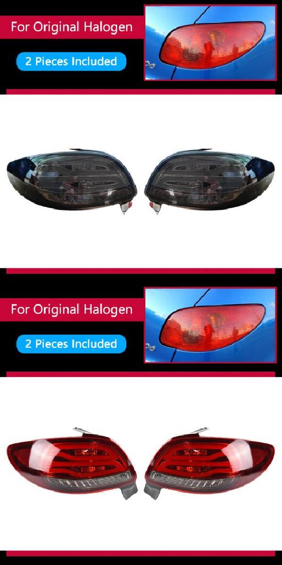 テール ランプ 適用: プジョー/PEUGEOT 206 LED テールライト 2004-2008 206 リア フォグ ブレーキ ウインカー ブラック・レッド AL-OO-7752 AL Car light