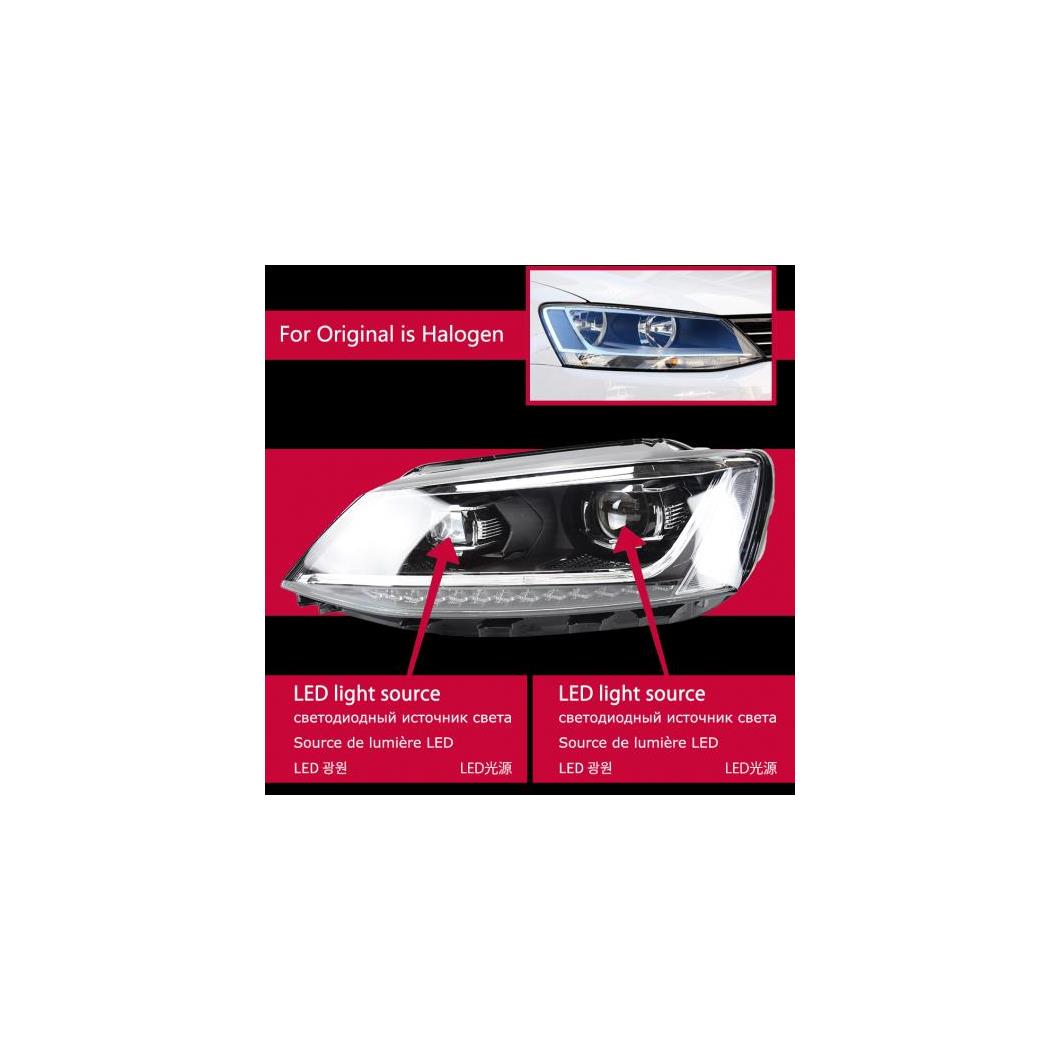 ヘッド ランプ 適用: ジェッタ サギター MK6 LED ヘッドライト 2012-2016 ヘッドライト MK6 DRL ウインカー ハイ ビーム エンジェル アイ プロジェクター レンズ LED キット AL-OO-7758 AL Car light 133,165円