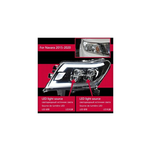ヘッド ランプ 適用: ナバラ NP300 LED ヘッドライト 2017-2020 ヘッドライト NP300 DRL ウインカー ハイ ビーム エンジェル アイ プロジェクター レンズ フル LED AL-OO-7907 AL Car light