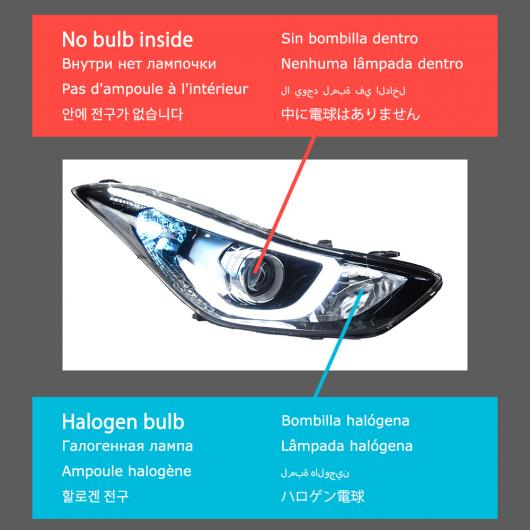 ヘッド ランプ 適用: ヒュンダイ/現代/HYUNDAI エラントラ LED ヘッドライト 2011-2016 ヘッドライト エラントラ DRL ウインカー ハイ ビーム エンジェル アイ ローバルブ含まない AL-OO-8085 AL Car light