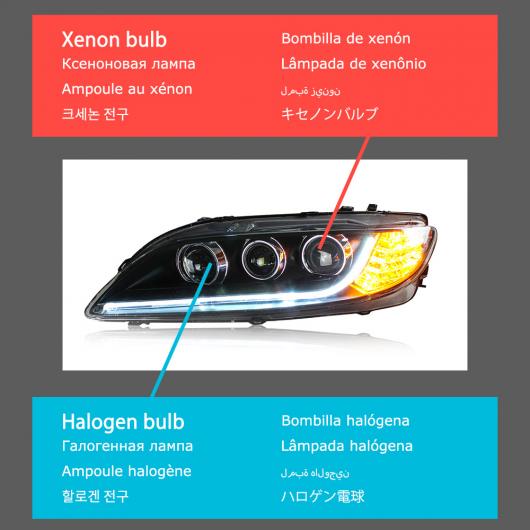 ヘッド ランプ 適用: MAZDA6 LED ヘッドライト 2004-2012 ヘッドライト MAZDA6 アテンザ ADRL ウインカー ハイ ビーム エンジェル アイ プロジェクター レンズ タイプB AL-OO-8102 AL Car light