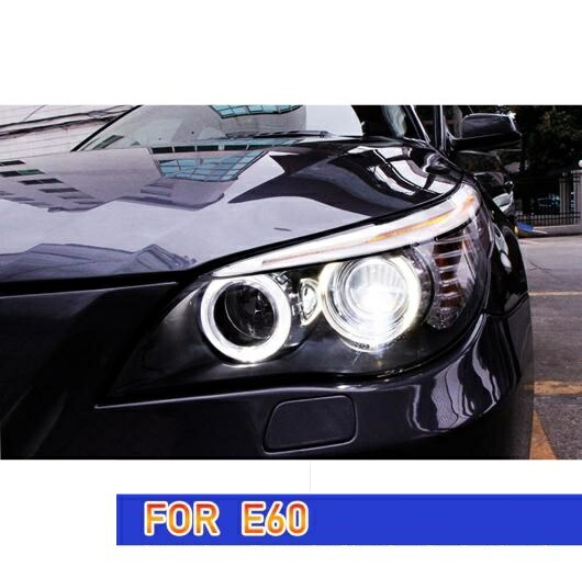 ヘッド ランプ 適用: E60 LED ヘッドライト 2003-2010 ヘッドライト 520I 523I 530 DRL ウインカー ハイ ビーム エンジェル アイ プロジェクター レンズ オール LED AL-OO-7844 AL Car light