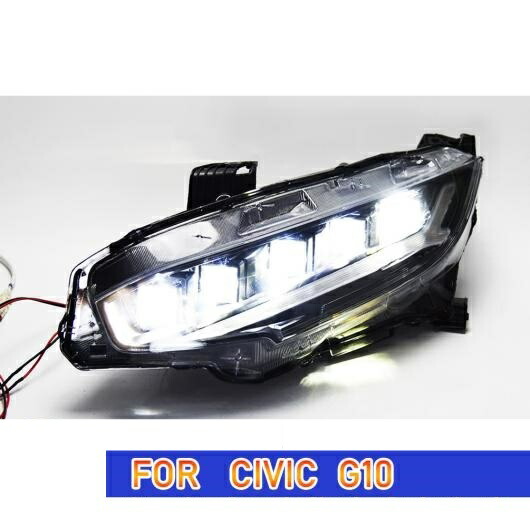 ヘッド ランプ 適用: ホンダ シビック X G10 LED ヘッドライト 2016-2021 ヘッドライト シビック DRL ウインカー ハイ ビーム エンジェル アイ プロジェクター AL-OO-7934 AL Car light