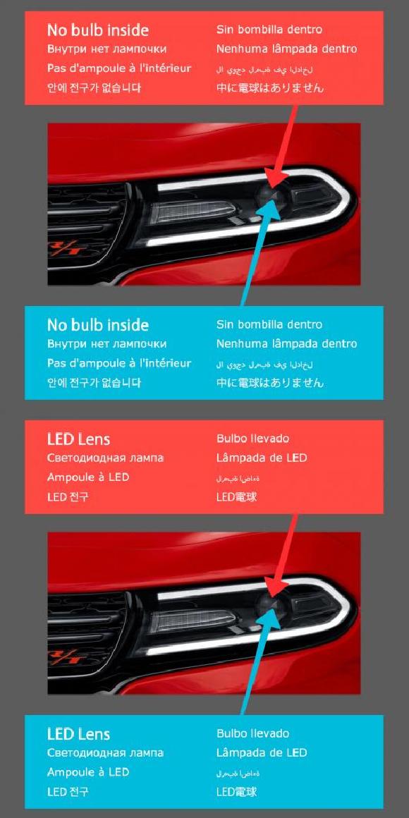 ヘッド ランプ 適用: ダッジ チャージャー LED ヘッドライト 2015-2021 ヘッドライト チャージャー DRL ウインカー ハイ ビーム エンジェル アイ バルブなし・LED キット AL-OO-7944 AL Car light