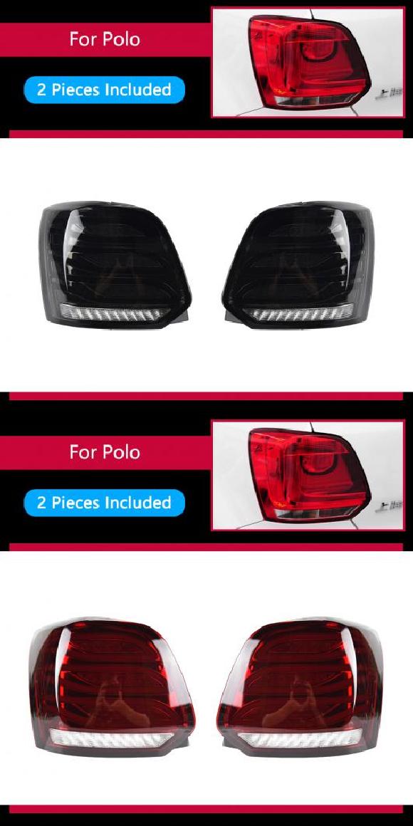 テール ランプ 適用: VW ポロ LED テールライト 2009-2017 ポロ リア フォグ ブレーキ ウインカー ブラック・バーガンディ AL-OO-8017 AL Car light