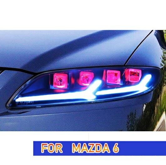 ヘッド ランプ 適用: MAZDA6 LED ヘッドライト 2004-2012 ヘッドライト MAZDA6 アテンザ DRL ウインカー ハイ ビーム エンジェル アイ プロジェクター レンズ オール LED AL-OO-8105 AL Car light 147,820円