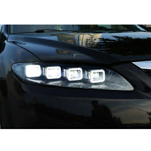 ヘッド ランプ 適用: MAZDA6 ヘッドライト 2004-2012 MAZDA6 オール LED ヘッドライト LED DRL ダイナミック シグナル エンジェル アイ アクセサリー オール LED AL-OO-8299 AL