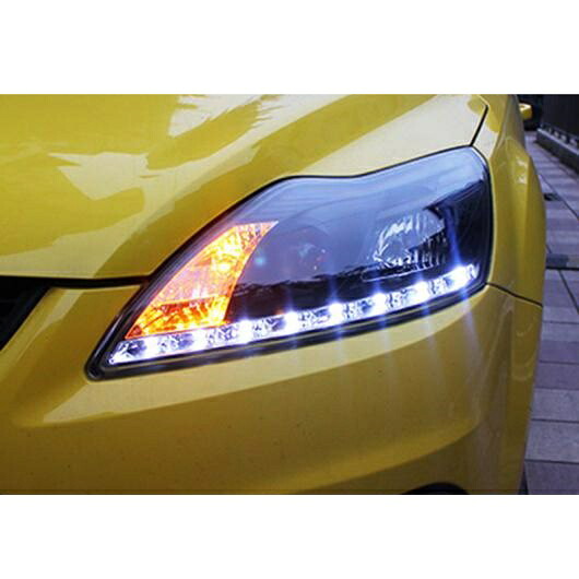 ヘッドライト アセンブリ 適用: フォード/FORD フォーカス 2009 2010 2011 左 右 LED DRL ランニング ライト イエロー ロー ビームバルブなし・HID 4300K ロー ビーム AL-OO-8307 AL