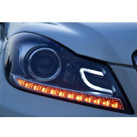 ヘッド ランプ 適用: W204 LED ヘッドライト 2011-2014 C300 C260 ヘッドライト LED DRL HID バイキセノン レンズ ダイナミック ウインカー 4300K～8000K AL-OO-8352 AL Car light｜オートパーツエージェンシー2号店
