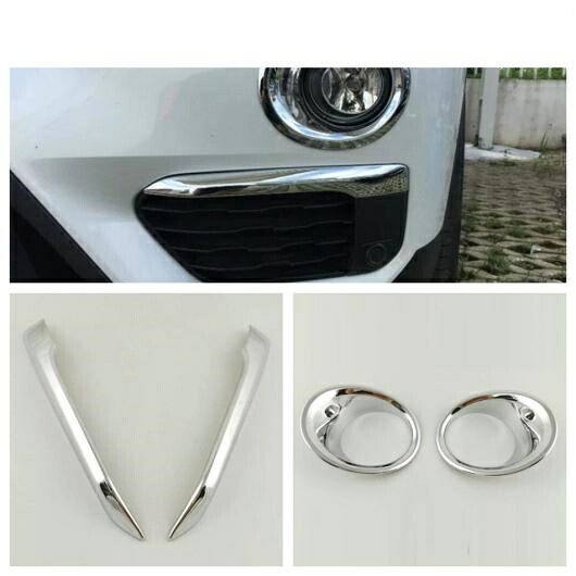 ABS クローム アクセサリー 適用: BMW X1 F48 2016 2017 2018 2019 フロント フォグライト アイリッド アイブロー リア フォグランプ フォグライト フレーム カバー トリム タイプC AL-PP-0160 AL Car parts