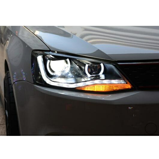 適用: VW ジェッタ ヘッドライト 2012-2016 ジェッタ LED ヘッドライト GIT ヘッド ランプ エンジェルアイ LED DRL H7 HID R20 バイキセノン レンズ ハロゲン ヘッドライト AL-OO-8486 AL