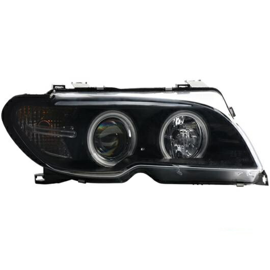 適用: BMW E46 ヘッドライト 2ドア スタイル 2003-2005 ヘッドライト BMW 316/318/320/325/328i ダブル アングル アイ HID ハイ ロー ビーム レンズ H7 LED 6000K ロー ビーム AL-OO-8520 AL