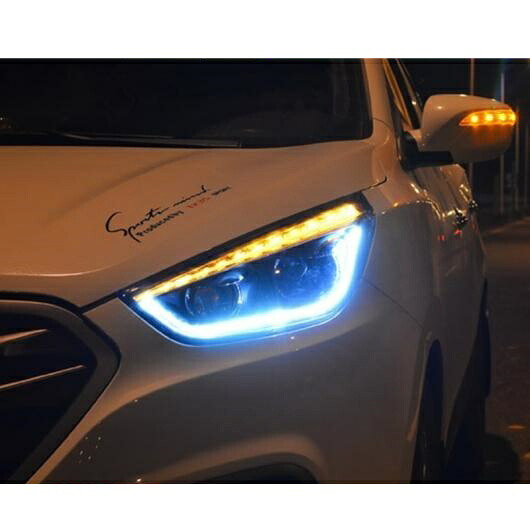 ヘッド ランプ 適用: IX35 ヘッドライト ツーソン 2010-2015 LED ヘッドライト LED DRL バイキセノン レンズ ハイ ビーム パーキング フォグ 4300K～8000K 2010-2012・2013-2015 AL-OO-8736 AL Car light