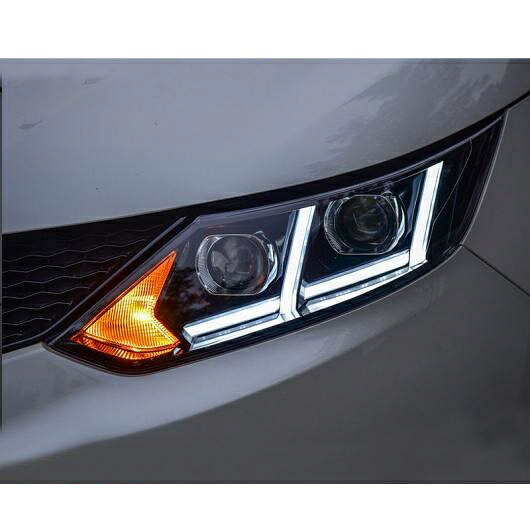 ヘッド ランプ 適用: 日産 キャシュカイ ヘッドライト 2016 LED ヘッドライト DRL レンズ ダブル ビーム バイキセノン HID フロント ライト ロー ビームバルブなし AL-OO-8911 AL