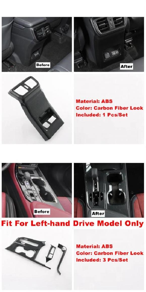 カーボンファイバー ガラス リフト ボタン エア AC ギア ボックス コントロール パネル カバー トリム 適用: レクサス NX 260 350H NX260 NX350H 2022 2023 タイプD・タイプH AL-PP-0306 AL Car parts