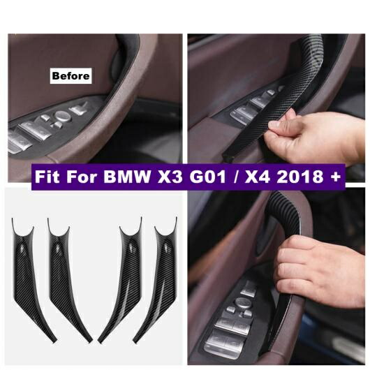AL インナー ドア ハンドル アームレスト 装飾 パネル カバー トリム 適用: BMW X3 G01 X4 2018-2022 カーボン調 インテリア キット AL-PP-0324