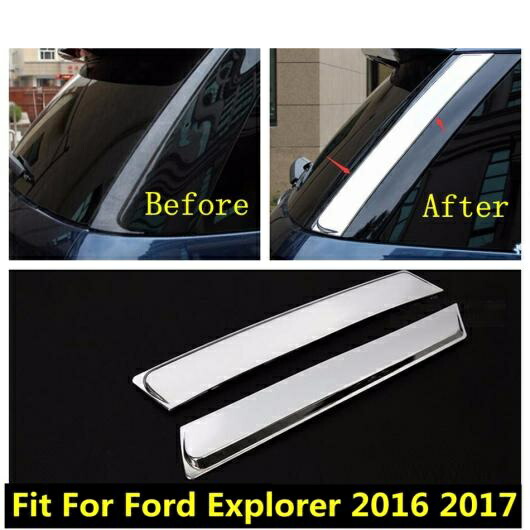 ABS クローム アクセサリー 適用: フォード/FORD エクスプローラー 2016 2017 リア テール ウインドウ インテリア ストライプ モールディング カバー キット トリム 2ピース エクステリア AL-PP-0603 AL Exterior parts cars