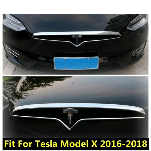 フロント フード エンジン グリル ストリップ 装飾 モールディング カバー トリム 適用: テスラ/TESLA モデル X 2016 2017 2018 ABS クローム アクセサリー エクステリア AL-PP-0790 AL Exterior parts for cars 26,286円