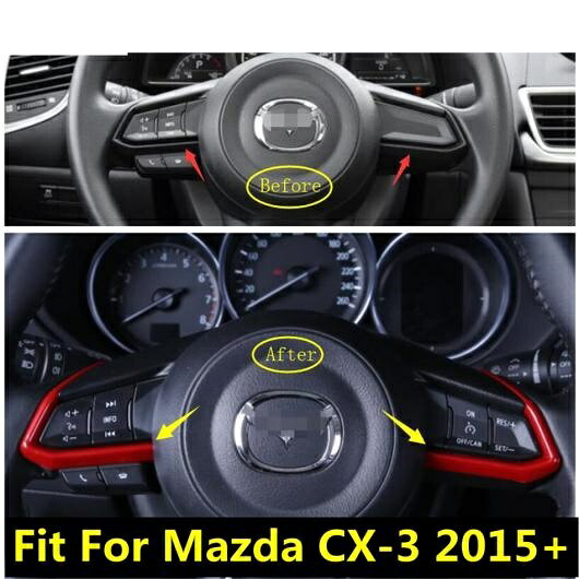 ABS レッド/カーボン調/マット アクセサリー 適用: マツダ CX-3 CX3 2015-2021 ステアリング ホイール モールディング カバー キット トリム AL-PP-0851 AL Interior parts for cars｜オートパーツエージェンシー2号店