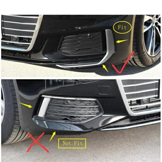 AL アクセサリー 適用: アウディ AUDI A6 C8 2019-2022 ABS フロント ヘッド フォグライト ランプ フォグランプ アイリッド アイブロー ストリップ カバー キット トリム AL-PP-0967