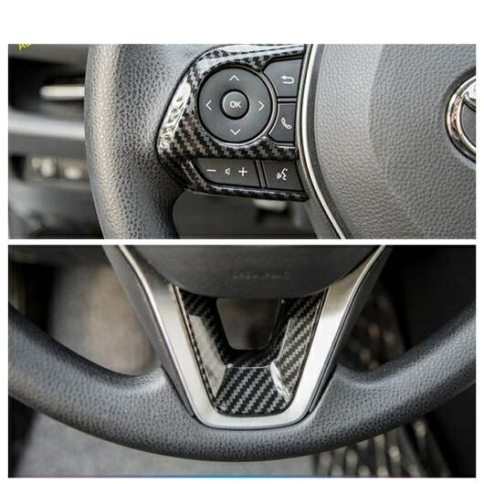 オート ステアリング ホイール 装飾 フレーム カバー トリム 適用: トヨタ RAV4 RAV 4 XA50 2019-2022 ABS カーボン調/ AL-PP-1032 AL Interior parts for cars