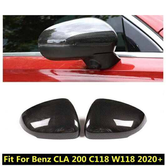 ABS カーボンファイバー アクセサリー 適用: メルセデス・ベンツ CLA 200 C118 W118 2020-2022 バックミラー ミラー キャップ 装飾 フレーム カバー トリム AL-PP-1272 AL Exterior parts for cars｜オートパーツエージェンシー2号店