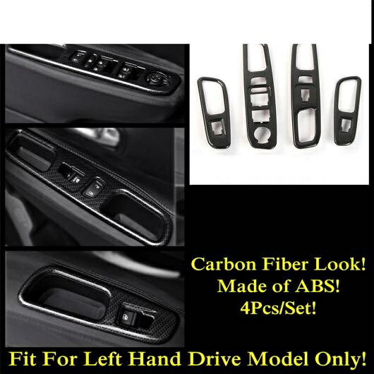 カーボン調 アクセサリー 適用: ジープ/JEEP レネゲード 2015-2020 ヘッド ランプ ボタン/ダッシュボード インストルメント パネル カバー キット トリム タイプA AL-PP-1410 AL Interior parts for cars｜オートパーツエージェンシー2号店