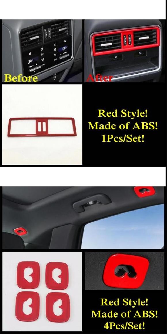 レッド アクセサリー 適用: ポルシェ/PORSCHE カイエン 2018-2022 ABS ダッシュボード エア AC 吹き出し口 ヘッド ライト ランプ ウインドウ リフト ボタン カバー トリム タイプB・タイプF AL-PP-1338 AL Exterior parts for cars