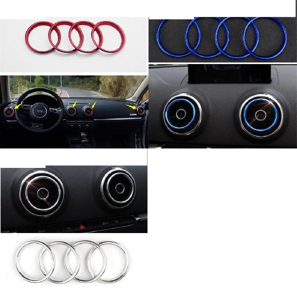 エアコン AC 吹き出し口 カバー キット トリム アクセサリー 適用: アウディ/AUDI Q2 2017-2021/A3 2014-2018/S3 2014-2018 タイプA~タイプC AL-PP-1382 AL Interior parts for cars