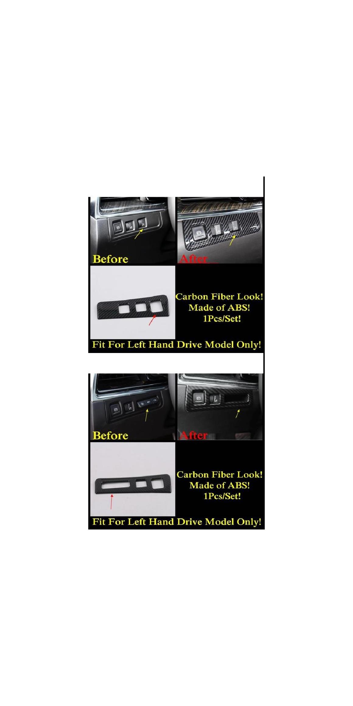 カーボンファイバー インテリア カップホルダー/ウインドウ リフト ボタン/リード ライト カバー トリム 適用: キャデラック/CADILLAC XT6 2020-2022 タイプJ・タイプK AL-PP-1431 AL Interior parts for cars｜オートパーツエージェンシー2号店