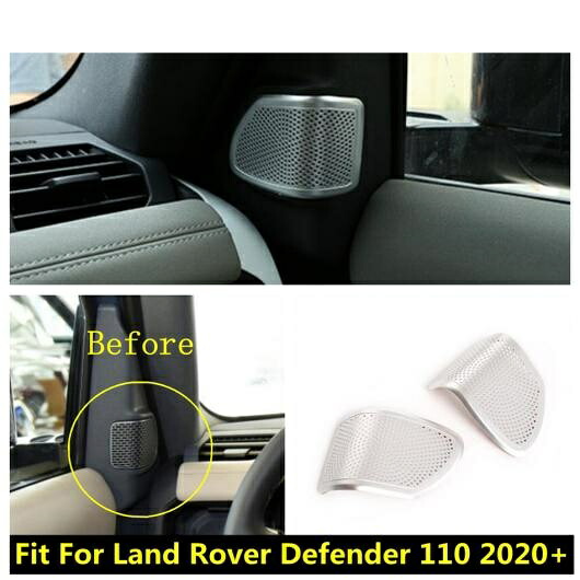 フロント ドア A ピラー オーディオ スピーカー ホーン カバー トリム 適用: ランド ローバー/ROVER ディフェンダー 110 2020 2021 2022 金属 インテリア キット アクセサリー AL-PP-1548 AL Interior parts for cars