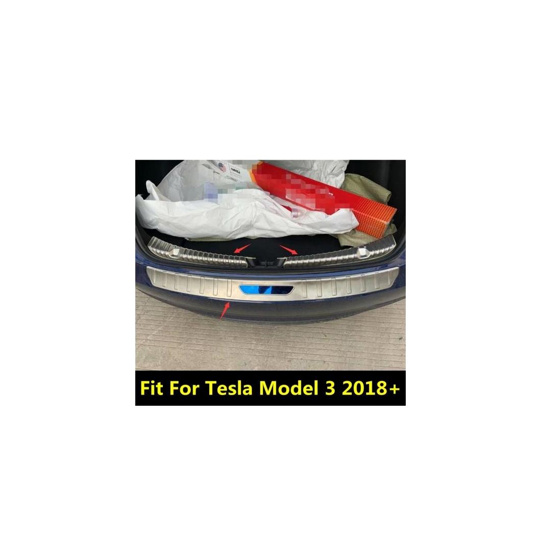 ステンレス スチール リア トランク ドア ガード プレート シル パッド スキッド カバー トリム 適用: テスラ/TESLA モデル 3 2018-2021 インテリア AL-PP-1475 AL Exterior parts for cars
