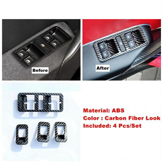 カーボン調 インテリア キット リフト ボタン/エア AC/ヘッド ランプ/センター コントロール ストリップ カバー トリム 適用: VW ポロ 2014-2018 タイプA AL-PP-1692 AL Interior parts for cars|オートパーツエージェンシー2号店