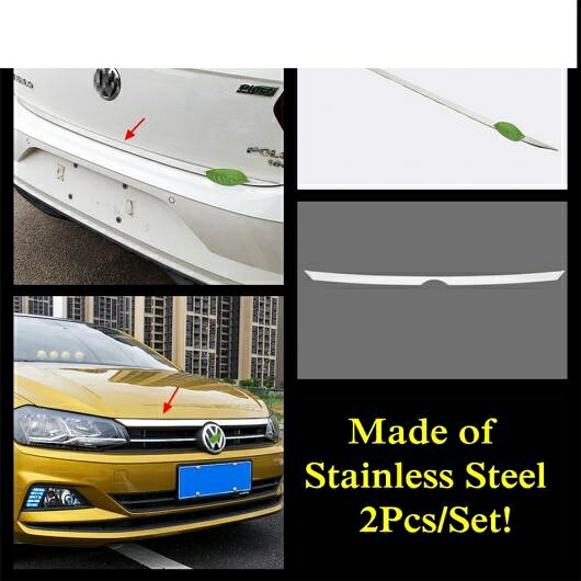 ステンレス スチール アクセサリー 適用: VW フォルクスワーゲン/VOLKSWAGEN ポロ 2019-2022 リア トランク テールゲート メンバー フロント フード レーシング グリル ストリップ カバー タイプC AL-PP-1747 AL Exterior parts for cars