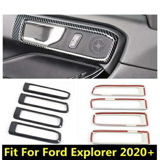 インナー ドア ハンドル グリップ パネル フレーム カバー トリム 適用: フォード/FORD エクスプローラー 2020 2021 2022 カーボンファイバー インテリア キット ABS アクセサリー AL-PP-1804 AL Interior parts cars