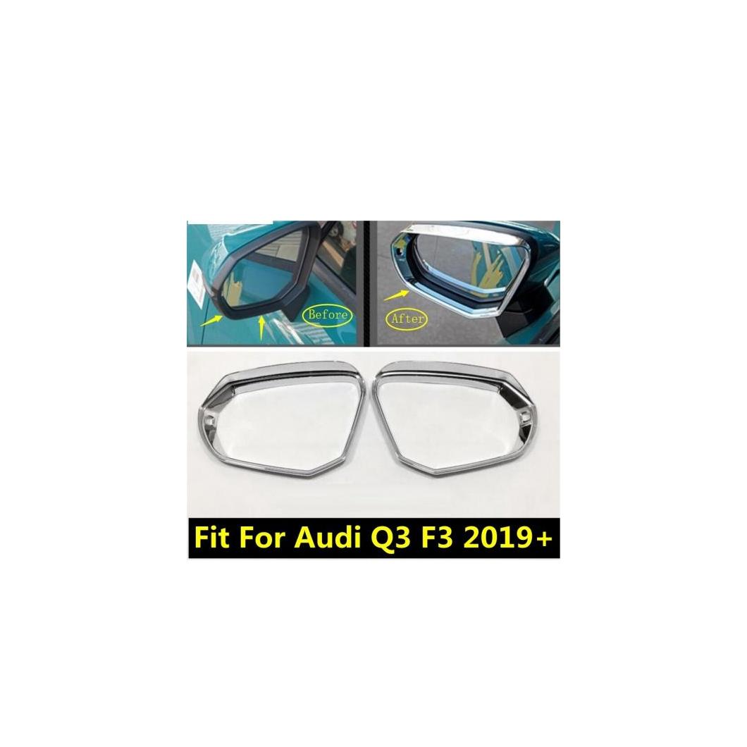 アクセサリー 適用: アウディ/AUDI Q3 2019-2022 バックミラー ミラー リア ビュー レイン アイブロー モールディング カバー キット トリム ABS クローム シャイニー エクステリア AL-PP-1780 AL Exterior parts for cars