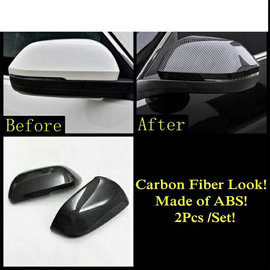 サイド ドア ハンドル バックミラー ミラー キャップ カバー トリム ABS クローム/カーボンファイバー アクセサリー 適用: VW フォルクスワーゲン/VOLKSWAGEN アトラス/テラモント 2017-2020 タイプA AL-PP-1993 AL Exterior parts for
