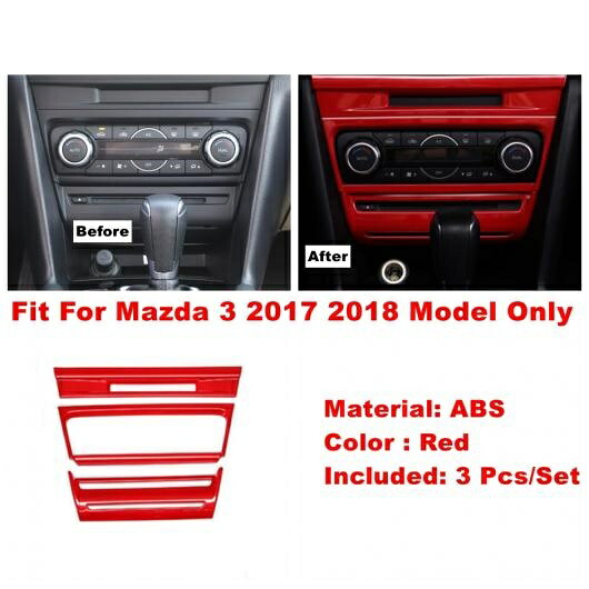 レッド インテリア キット リフト ボタン/エア AC/ギア ヘッド/ドア ハンドル ボウル/カップホルダー カバー トリム 適用: MAZDA3 2014-2018 タイプC AL-OO-9113 AL Interior parts for cars