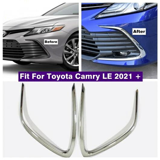 フロント フォグライト フォグライト ランプ アイリッド アイブロー ストライプ カバー トリム 適用: トヨタ カムリ LE 2021 2022 クローム エクステリア キット AL-OO-9134 AL Exterior parts for cars