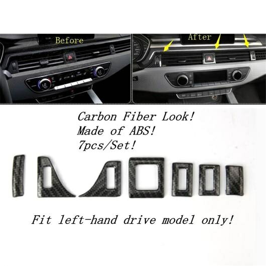 リフト ボタン ギア ヘッド ノブ トランク スイッチ エア AC パネル カバー トリム 適用: アウディ/AUDI A4 B9 2016-2020 カーボン調 インテリア キット タイプB AL-OO-9176 AL Exterior parts for cars|オートパーツエージェンシー2号店