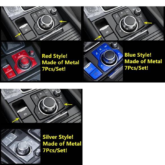 適用: マツダ CX-5 CX5 2017-2022 エレクトリカル ハンドブレーキ パーク/センター マルチメディア ボタン パネル レッド/ブルー/シルバー レッド 7 ピース~シルバー 7 ピース AL-OO-9513 AL|オートパーツエージェンシー2号店