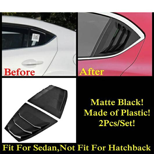適用: MAZDA3 セダン 2014-2018 リア ウインドウ サイド ルーバー 吹き出し口 カバー トリム プラスチック アクセサリー マットブラック/カーボンファイバー/レッド マットブラック AL-OO-9651 AL