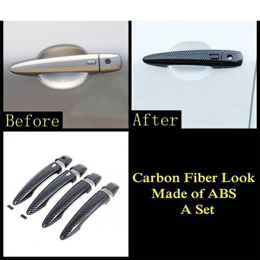 ABS クローム カーボンファイバー サイド ドア ハンドル ステッカー プロテクター カバー トリム アクセサリー エクステリア 適用: 日産 キャシュカイ J12 2022 2023 カーボン調 AL-OO-9804 AL