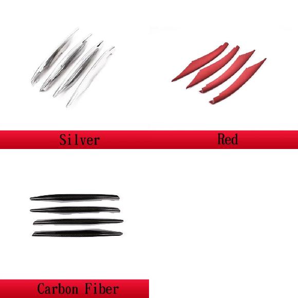 4ピース ABS クローム フロント ランプ 装飾 STRIPTRIM 適用: メルセデス・ベンツ A クラス A180 A200 W177 2019 アクセサリー シルバー～カーボン調 AL-PP-2099 AL Exterior parts for cars