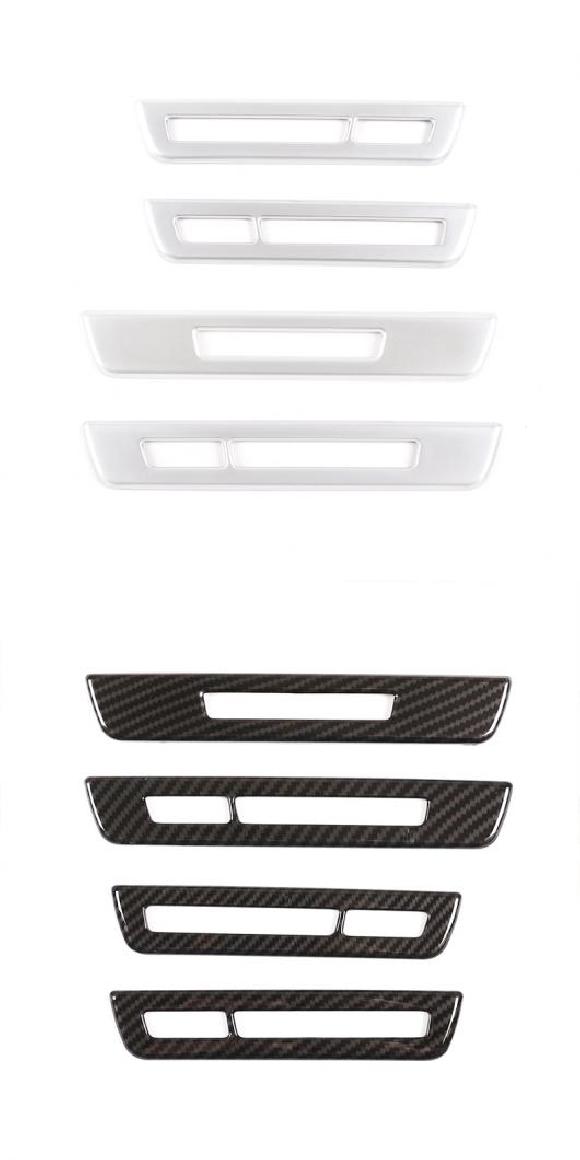 適用: BMW 7シリーズ F01 F02 F03 F04 2009-2014ABS カーシート アジャスター メモリー ボタン スイッチ フレーム カバー 装飾 トリム アクセサリー シルバー・カーボン調 AL-PP-2506 AL Interior parts for cars