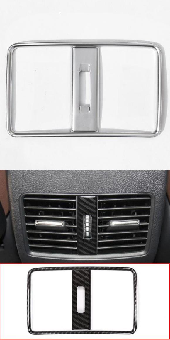 適用: メルセデス・ベンツ A/B/GLA/CLAクラス C117 W117 W176 ABS クローム リア 列 エアコン 吹き出し口 トリム アクセサリー シルバー・カーボン調 AL-PP-3136 AL Interior parts for cars