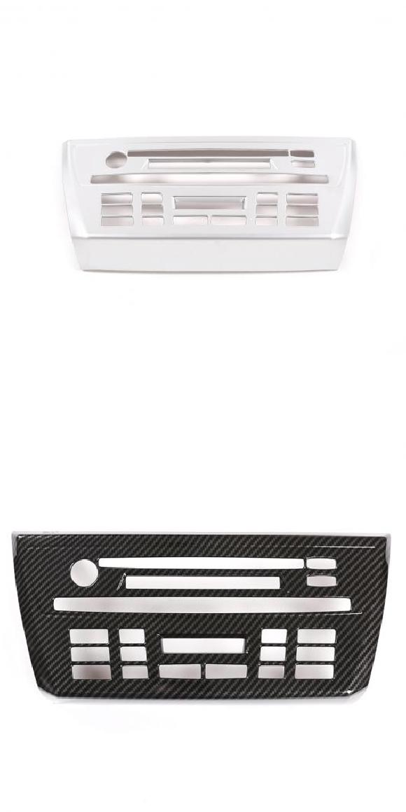 適用: BMW X3 E83 2006-2010 ABS カーボン セントラル コントロール エアコン ボタン CD パネル カバー ステッカー トリム インテリア アクセサリー シルバー・カーボン調 AL-PP-3407 AL Interior parts for cars