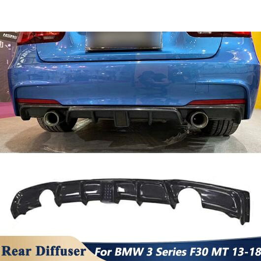 カーボンファイバー 素材 2 エキゾースト マフラー パイプ リア バンパー リップ ディフューザー 適用: BMW 3シリーズ F30 F35 MT チューニング 2013-2018 カーボン AL-OO-1722 AL Exterior parts for cars
