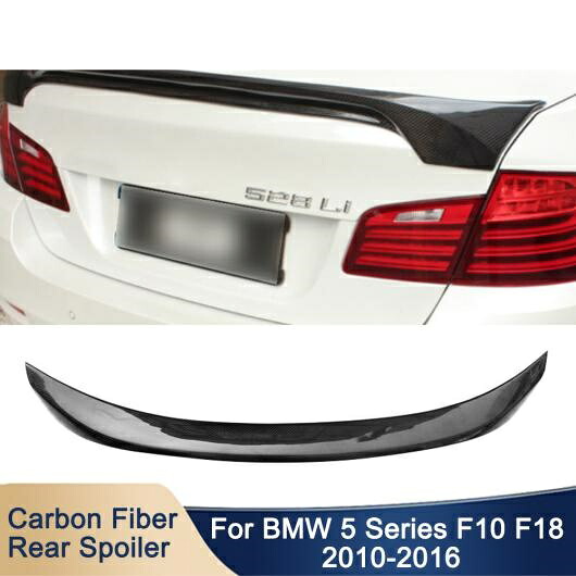 リアル カーボンファイバー リア スポイラー バック トランク ウイング 適用: BMW 5シリーズ F10 F18 2010-2016 ブラック AL-OO-1791 AL Exterior parts for cars