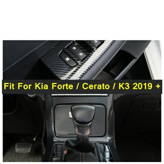 AL自動車スタイリングギアレバーシフトノブ/ウインドウリフトカバートリム適用:起亜フォルテ/セラトー/K32019-2022カーボンファイバーアクセサリータイプ4AL-PP-3986